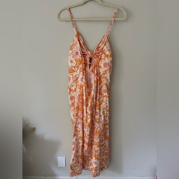 J.Crew Tie-front cotton poplin midi dress in orange floral Summer Small NWT - Picture 10 of 10